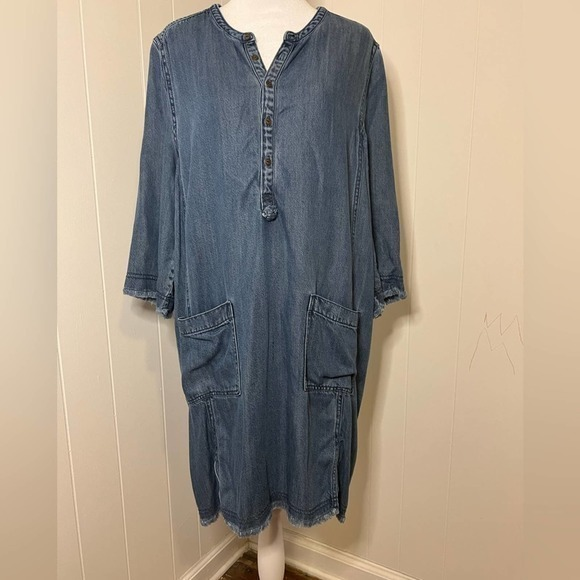 Wrap Designed in London Denim Size 12 Dress - Picture 1 of 9